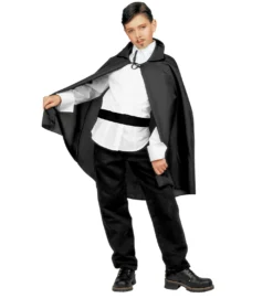 Cape Mi-longue Noire Ou Rouge De 90 Cm Pour Enfant - Viva La Fiesta -Déguisement boutique 1183 Cape mi longue noire ou rouge de 90 cm pour enfant