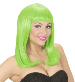 Perruque Verte Néon Frange Femme - Viva La Fiesta