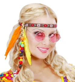 Bandeau Hippie Mixte Avec Perles Et Plumes - Viva La Fiesta