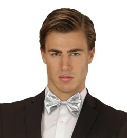 Nœud Papillon Métallisé Argent - Viva La Fiesta - Montpellier -Déguisement boutique 1948 Noeud papillon metallise