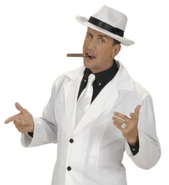 Cravate Satinée Blanche - Viva La Fiesta - Montpellier -Déguisement boutique 1980 Cravate satinee