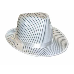Borsalino Blanc à Rayures Argentées - Viva La Fiesta