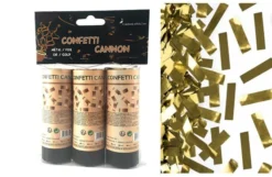 3 Canons à Confettis Or 12 Cm - Viva La Fiesta