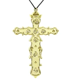 Collier Croix Dorée 15cm - Viva La Fiesta