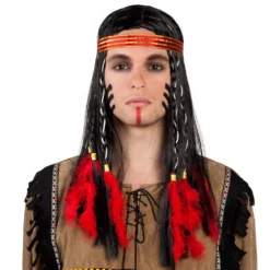 Perruque D'indien Avec Plumes Adulte - Viva La Fiesta