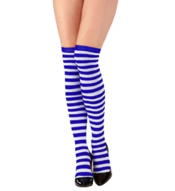 Grandes Chaussettes Rayées Blanches Et Bleues - Viva La Fiesta