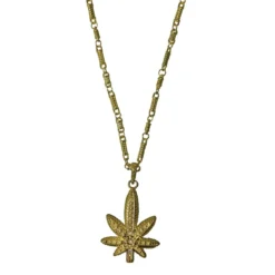 Collier Feuille De Cannabis Or - Viva La Fiesta