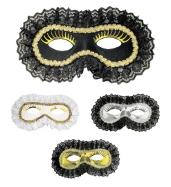 Loup Avec Faux Cils Et Dentelle - Viva La Fiesta -Déguisement boutique 4182 Loup avec faux cils et dentelle