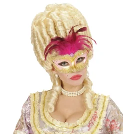 Loup Doré Et Rose Avec Plume - Viva La Fiesta