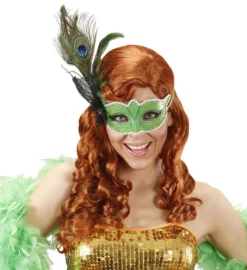 Loup Vert Avec Plumes De Paon - Viva La Fiesta