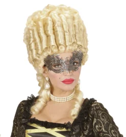 Loup En Dentelle Noire à Reflets Argentés - Viva La Fiesta -Déguisement boutique 4222 Loup en dentelle noire a reflets argentes