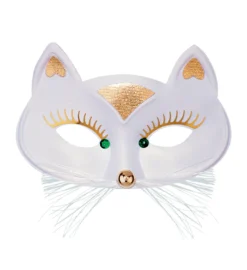 Loup En Forme De Chat Blanc Et Or - Viva La Fiesta