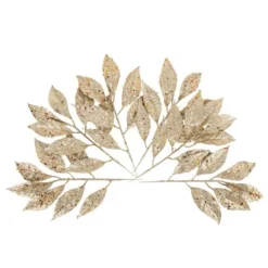 6 Branches De Feuilles Paillettes Or - 24cm - Viva La Fiesta -Déguisement boutique 5364 6 Branches de feuilles paillettes or 24cm