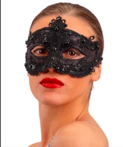 Loup Macramé Perle Noir Luxe - Viva La Fiesta