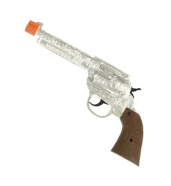 Pistolet De Cowboy Argent Metallique - Viva La Fiesta