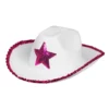 Chapeau Cow Boy Star Blanc Et Rose - Viva La Fiesta