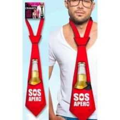 Cravate Porte Bouteille Intégré - Viva La Fiesta -Déguisement boutique 954 Cravate avec porte bouteille integre en 4 couleurs