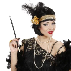 Bandeau Charleston Avec Fleur Et Sequins Or - Viva La Fiesta