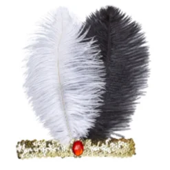 Bandeau Plume Et Sequins Or - Viva La Fiesta