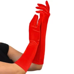 Gants En Satin Style Charleston Rouge - Viva La Fiesta