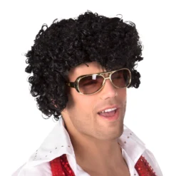 Perruque Rock'n Roll Noire Homme - Viva La Fiesta