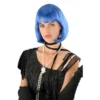 Perruque Cabaret Carré Frange Bleu - Viva La Fiesta