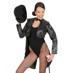 Veste Queue De Pie Noir Satinée Femme - Viva La Fiesta