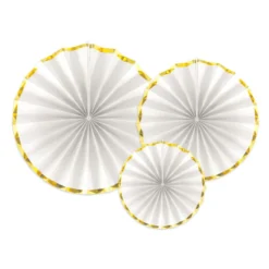 Lot De 3 Rosaces Blanche Et Or - Viva La Fiesta